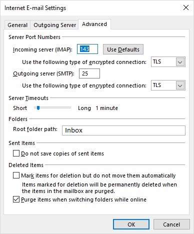 Outlook Setup Advance