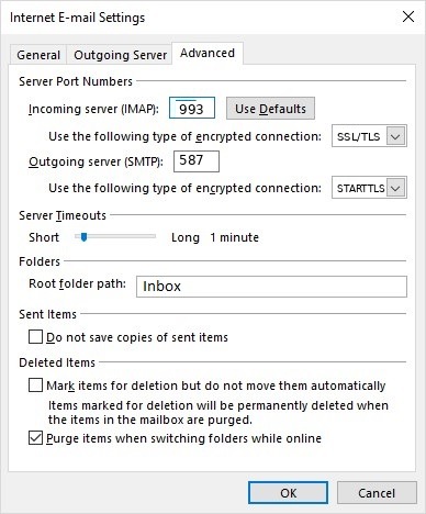 Outlook Setup Advance