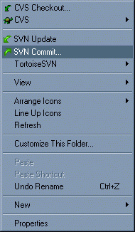 Right click, "SVN Commit"